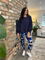 Royal Blue Block Print Leggings